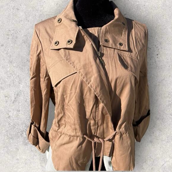 Daytrip women’s size S cotton zip front jacket with sheer lining underneath - Picture 2 of 8